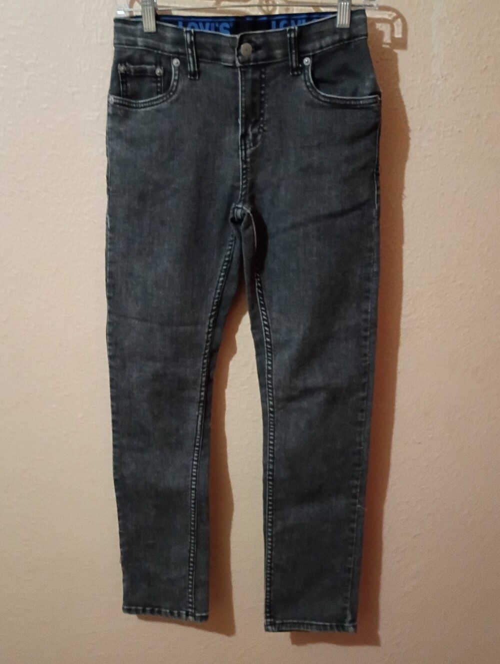Boys Size 14 Levis Black Washed Jeans - Classic Straight Fit